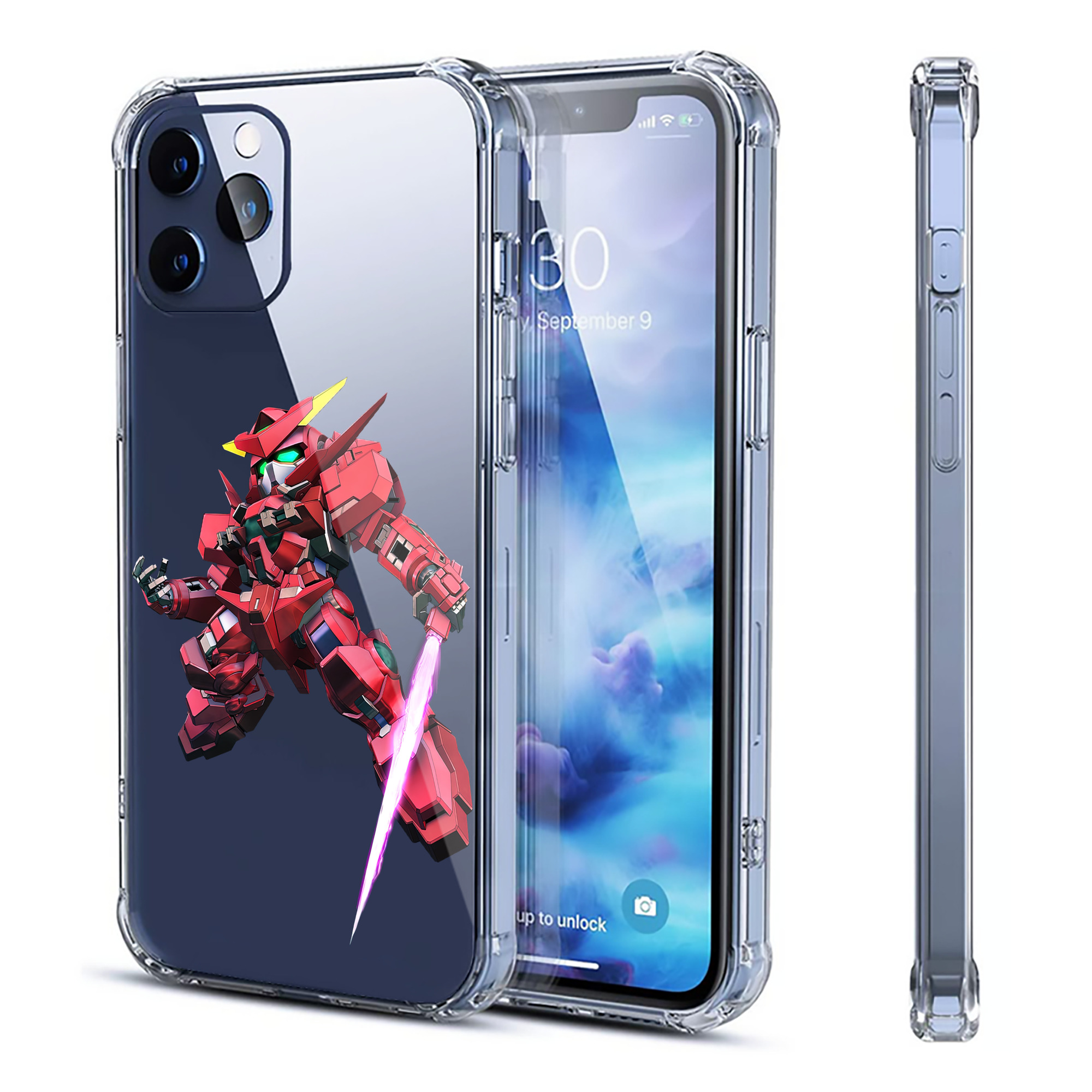 （画像用） 機動戦士ガンダム Mobile Suit Gundam 【iPhone 12シリーズ対応】透明スマホケース（クリアソフトケース）